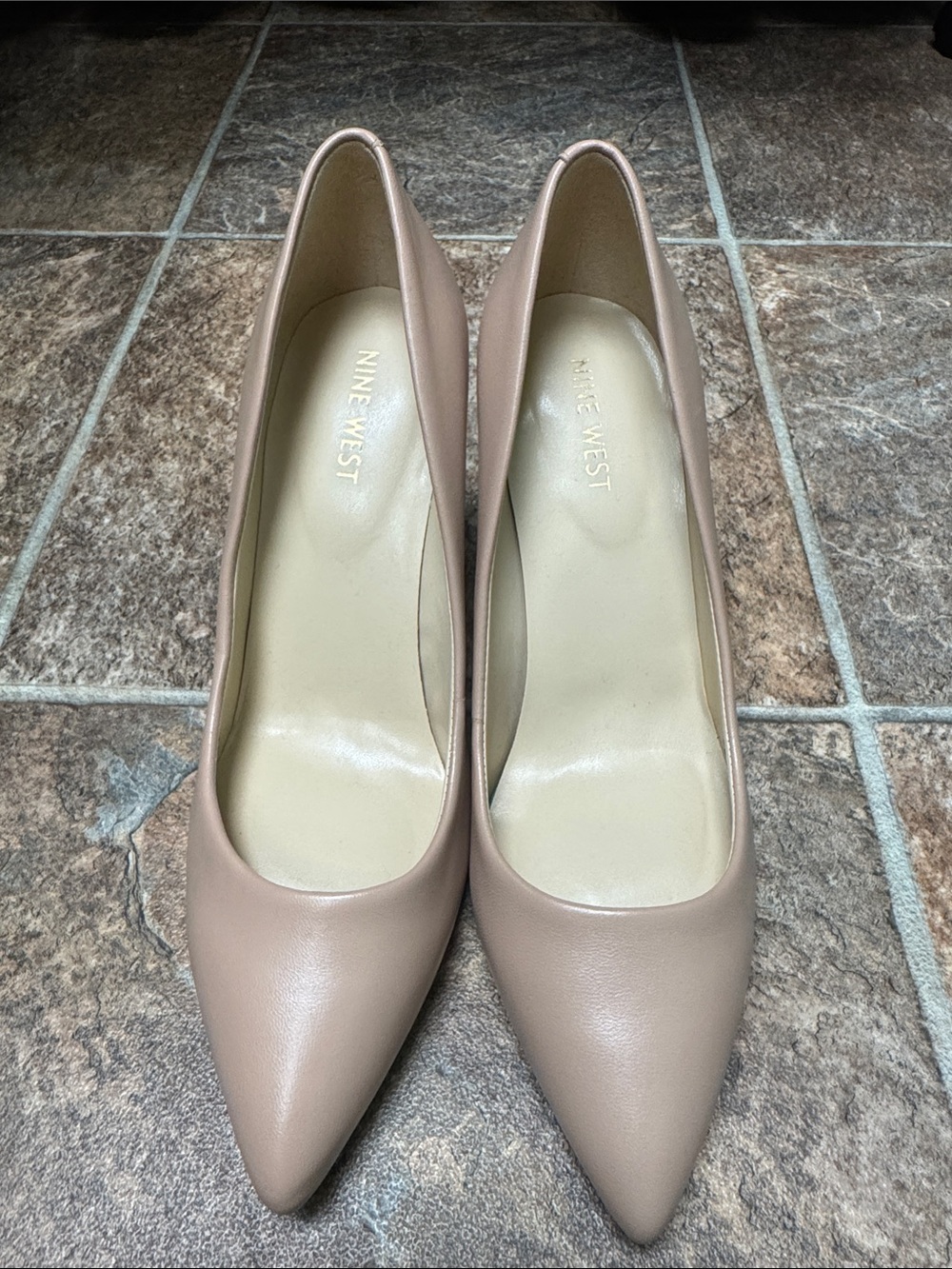 Nine West Blush-Taupe Pointed-Toe Pumps